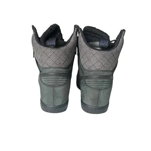 2013 Nike Dunk Sky High Womens US 8.5, UK 6 Black Gray Suede Wedge Sneaker Boot - Picture 7 of 13